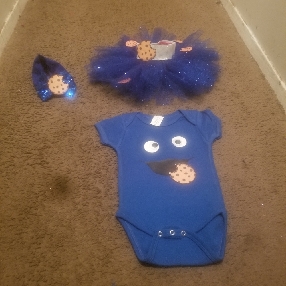 Custom cookie monster tu tu set